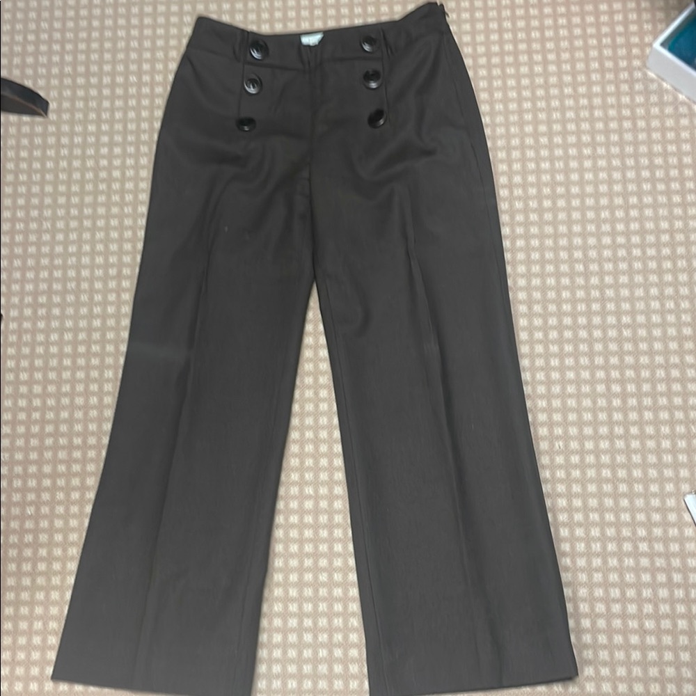 Women’s chocolate brown Beth Bowley sailor front pants